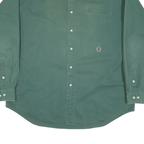 TOMMY HILFIGER Mens Green Cotton Blend Shirt XL Classic Button Down Casual