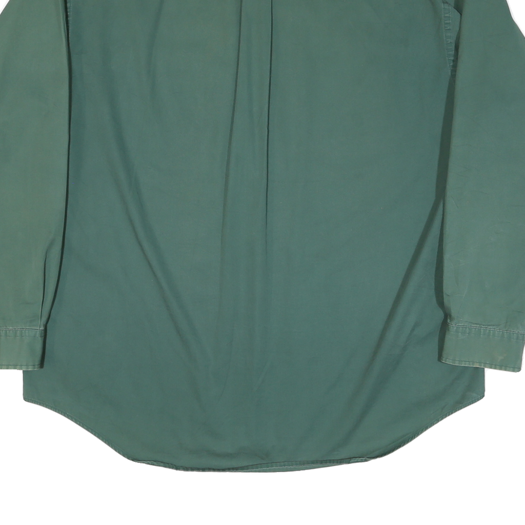 TOMMY HILFIGER Mens Green Cotton Blend Shirt XL Classic Button Down Casual