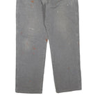 DICKIES Mens Jeans Grey Regular Straight Denim W40 L32 Workwear Utility Zip