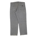 DICKIES Mens Jeans Grey Regular Straight Denim W40 L32 Workwear Utility Zip