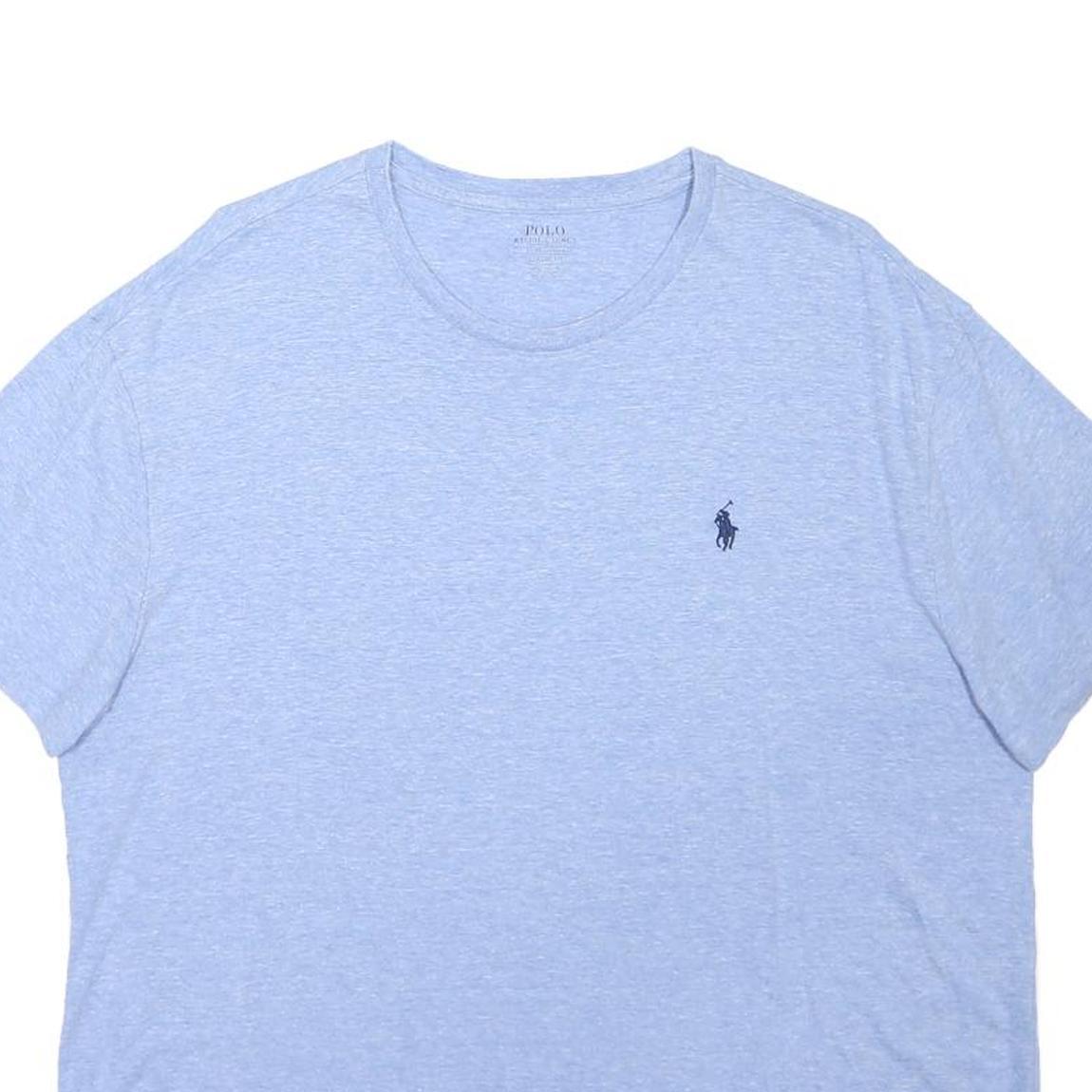POLO RALPH LAUREN Mens Blue T-Shirt L Short Sleeve Crew Neck Cotton Blend Casual