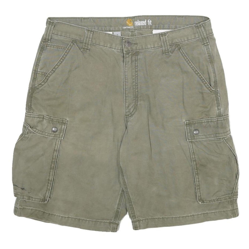 CARHARTT Mens Shorts Green Cargo Relaxed Fit XL W38 Durable Workwear
