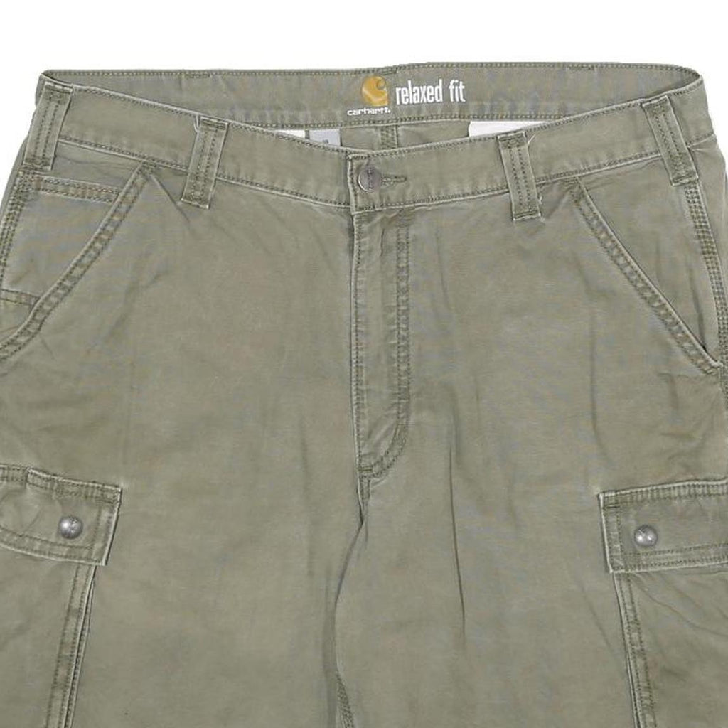 CARHARTT Mens Shorts Green Cargo Relaxed Fit XL W38 Durable Workwear