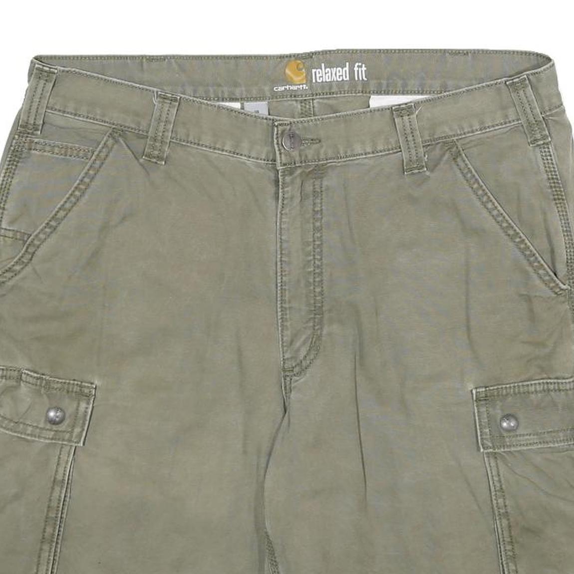 CARHARTT Mens Shorts Green Cargo Relaxed Fit XL W38 Durable Workwear