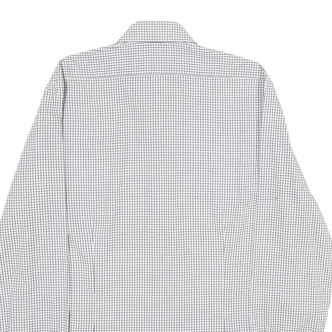 TOMMY HILFIGER Mens White & Blue Check Shirt M Classic Cotton Button Down