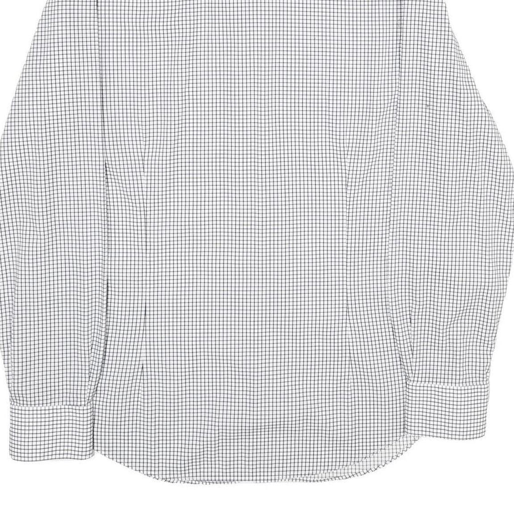 TOMMY HILFIGER Mens White & Blue Check Shirt M Classic Cotton Button Down