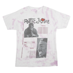 POETIC JUSTICE Mens White & Pink S Graphic T-Shirt Short Sleeve Crew Neck