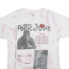 POETIC JUSTICE Mens White & Pink S Graphic T-Shirt Short Sleeve Crew Neck
