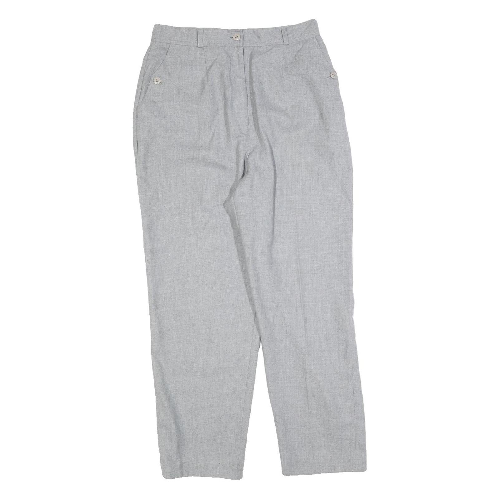 CRISTINA'S Womens Grey Regular Fit Straight Leg Trousers W28 L28 Stylish Comfort