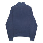 TOMMY HILFIGER Mens Blue Plain Cotton Jumper Button Neck Basic Knit M Casual