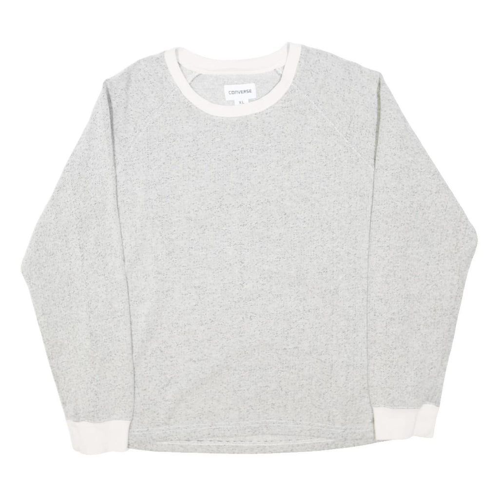 CONVERSE Girls Grey Sweatshirt XL Cotton Blend Crew Neck Casual Fit
