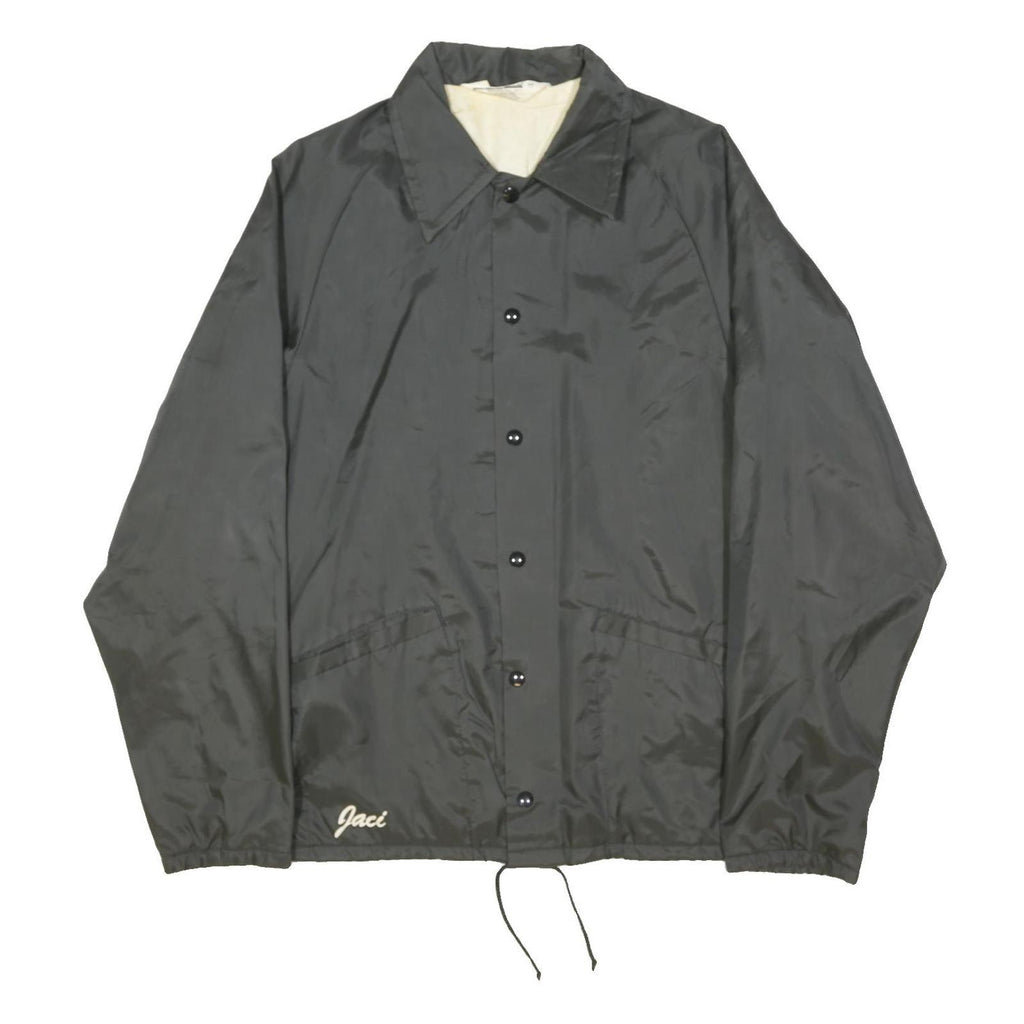 DON ALLERSON Mens Black Nylon Coach Jacket M Plain Zip Lightweight