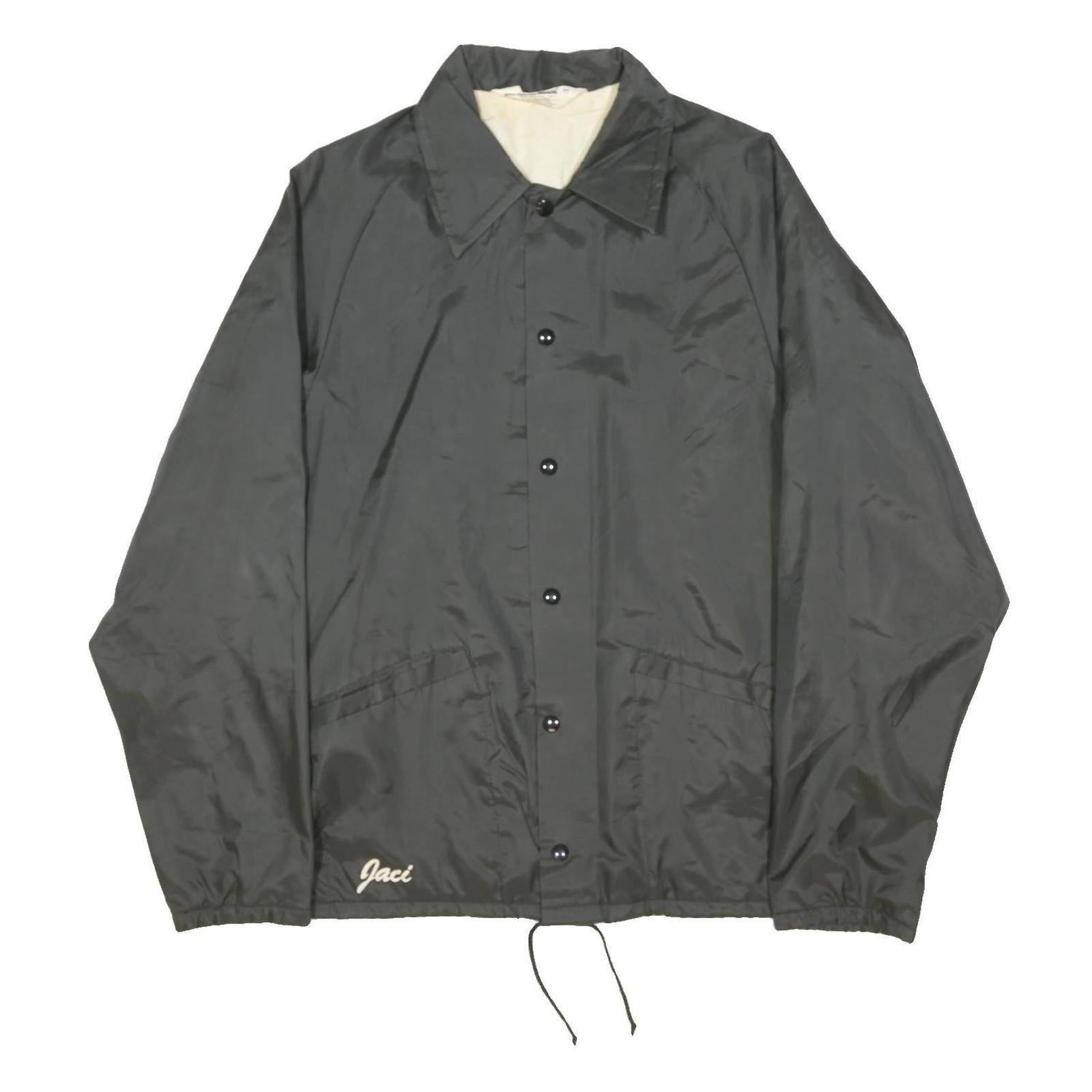 DON ALLERSON Mens Black Nylon Coach Jacket M Plain Zip Lightweight