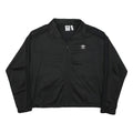 ADIDAS Womens Black Cotton Blend Track Jacket UK 18 Zip Casual Sportswear