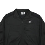 ADIDAS Womens Black Cotton Blend Track Jacket UK 18 Zip Casual Sportswear