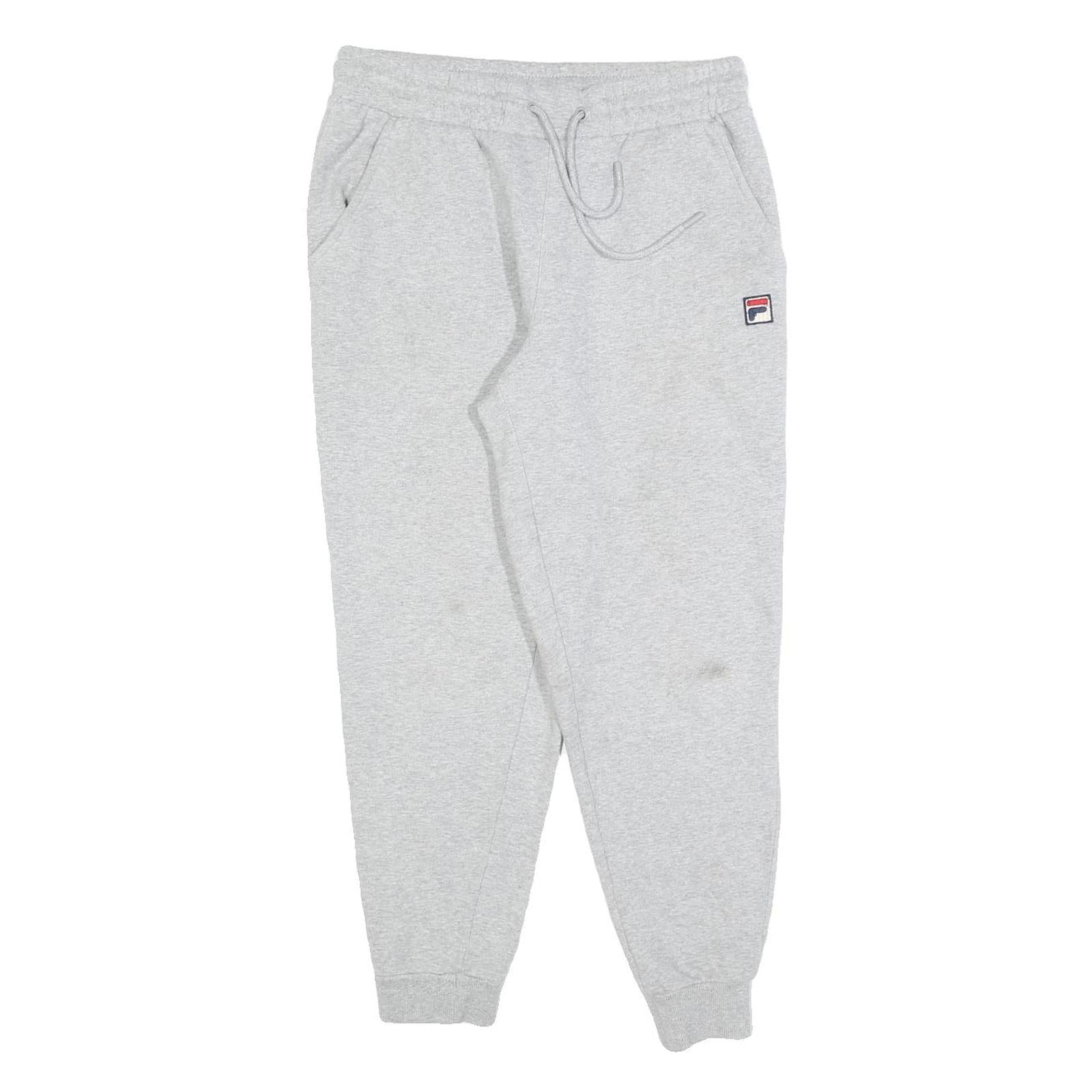 FILA Mens Joggers Grey S W28 L26 Slim Tapered Cotton Blend Casual Activewear