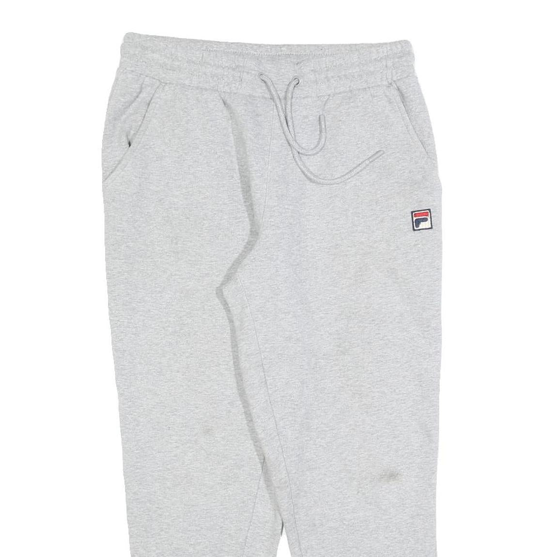 FILA Mens Joggers Grey S W28 L26 Slim Tapered Cotton Blend Casual Activewear