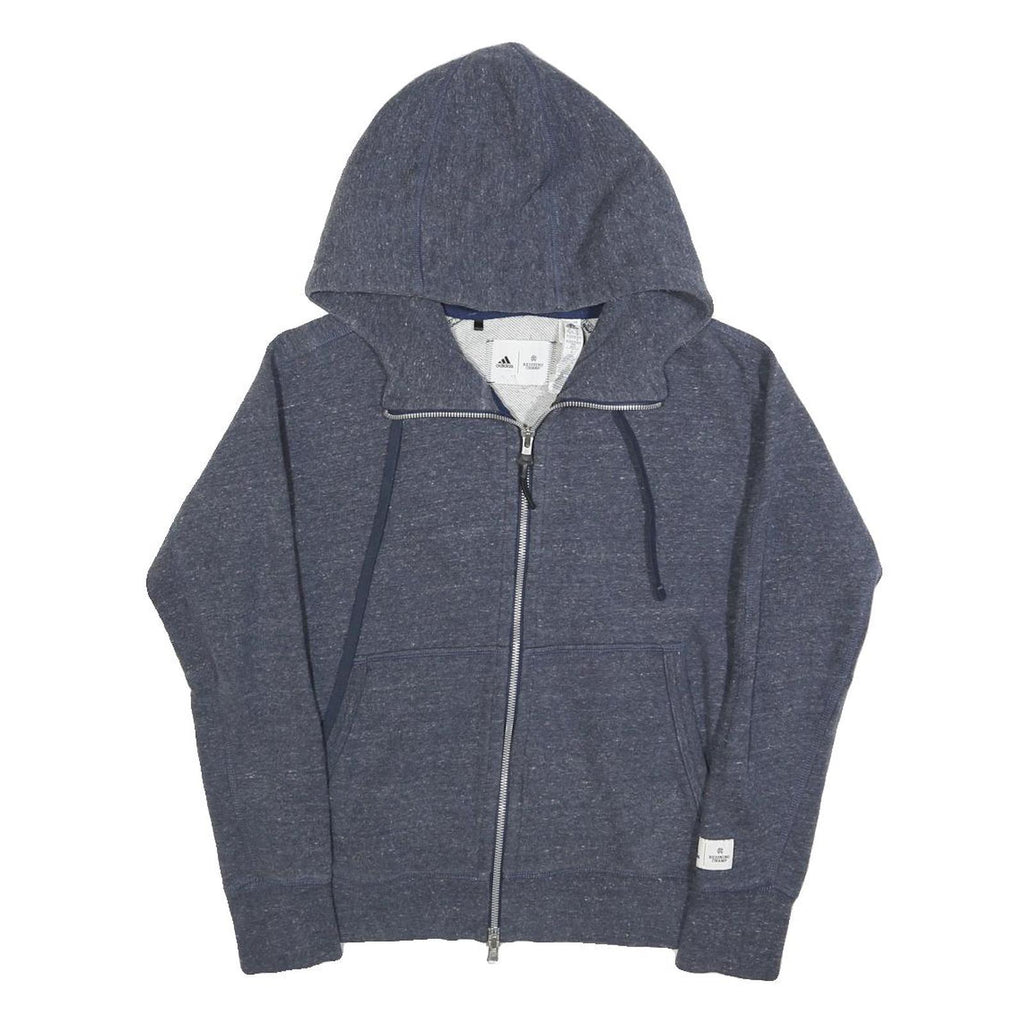 ADIDAS Womens Blue Zip Hoodie XS Cotton Blend Casual Zip Up Activewear