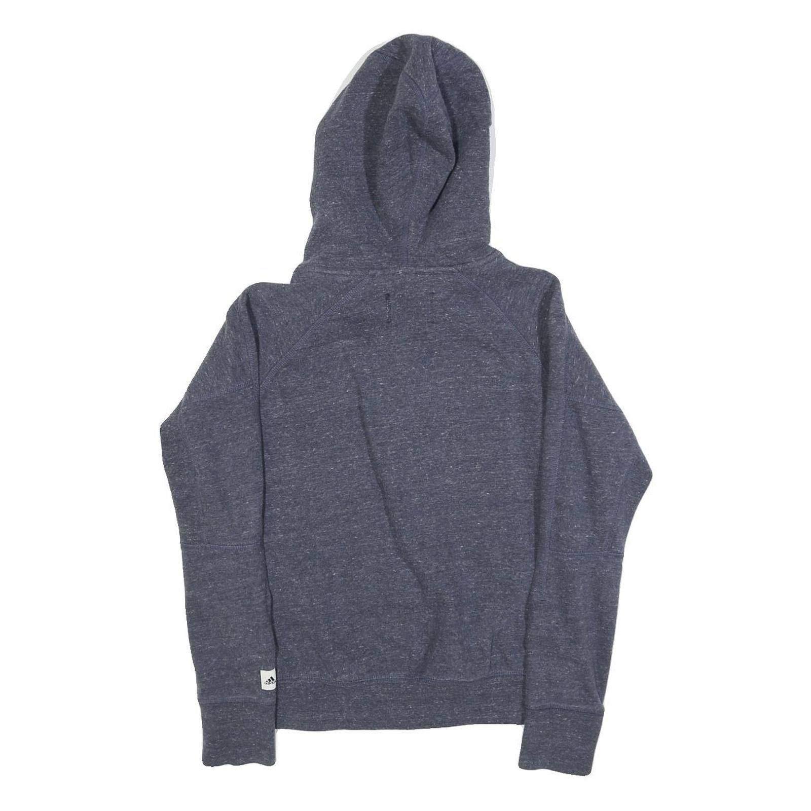 ADIDAS Womens Blue Zip Hoodie XS Cotton Blend Casual Zip Up Activewear