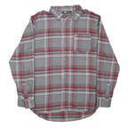 VANS Mens Grey & Red Check Shirt L Cotton Blend Long Sleeve Casual Button