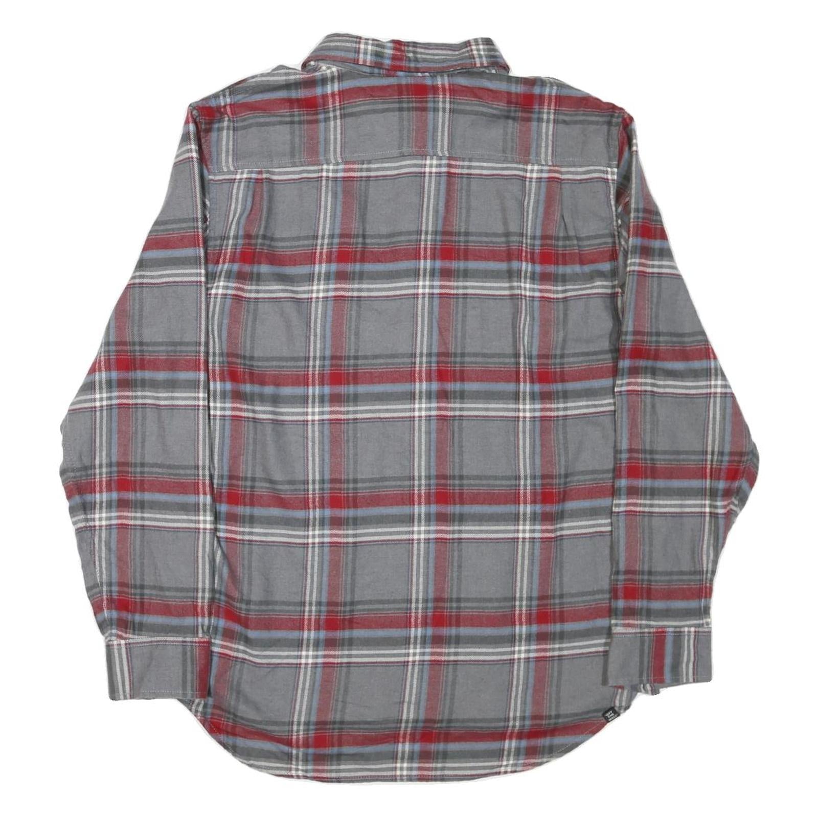 VANS Mens Grey & Red Check Shirt L Cotton Blend Long Sleeve Casual Button