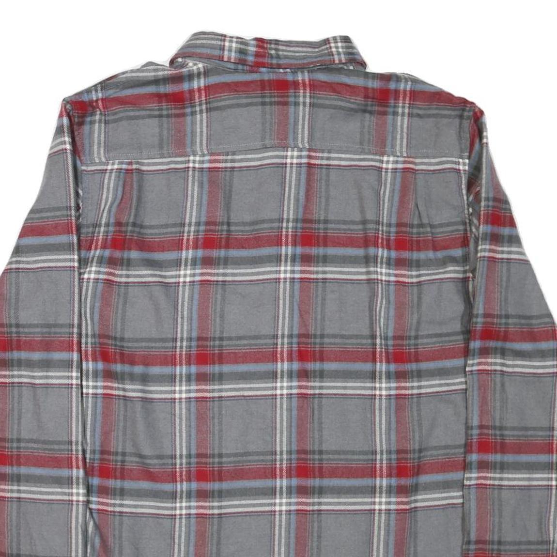 VANS Mens Grey & Red Check Shirt L Cotton Blend Long Sleeve Casual Button