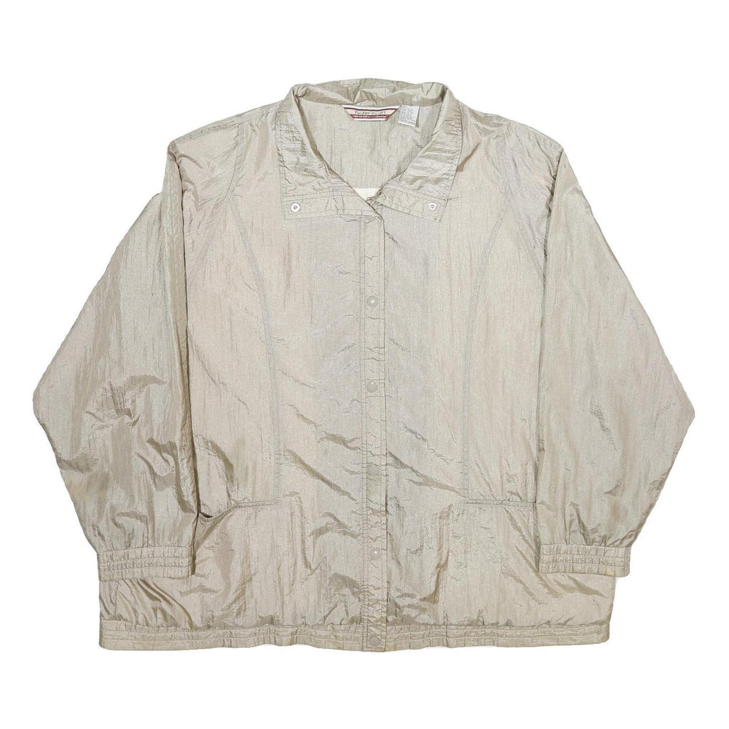 TUDOR COURT Womens Beige Nylon Button Jacket 3XL Lightweight Classic Outerwear