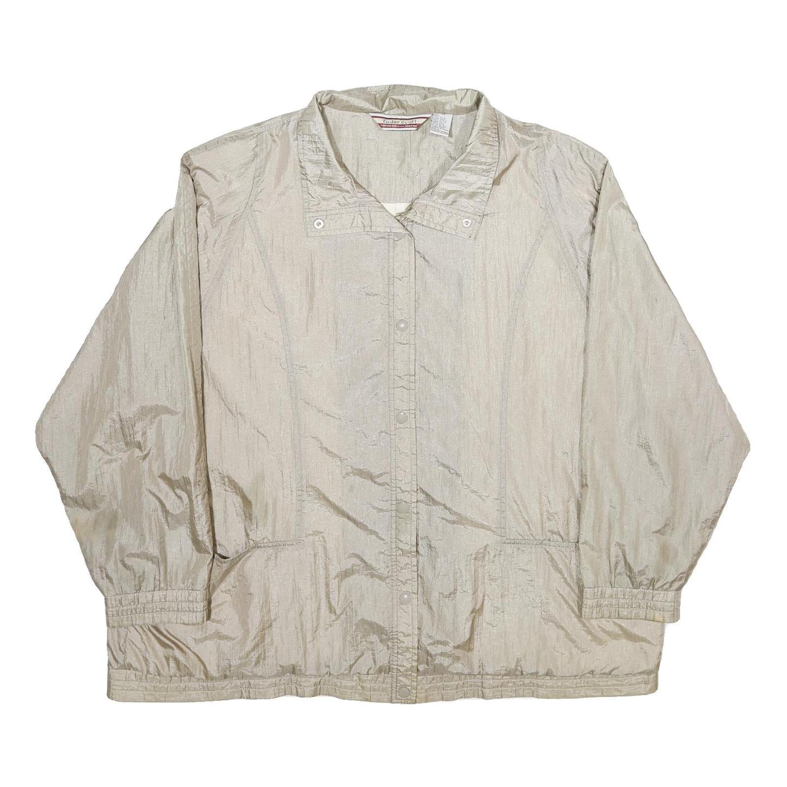 TUDOR COURT Womens Beige Nylon Button Jacket 3XL Lightweight Classic Outerwear