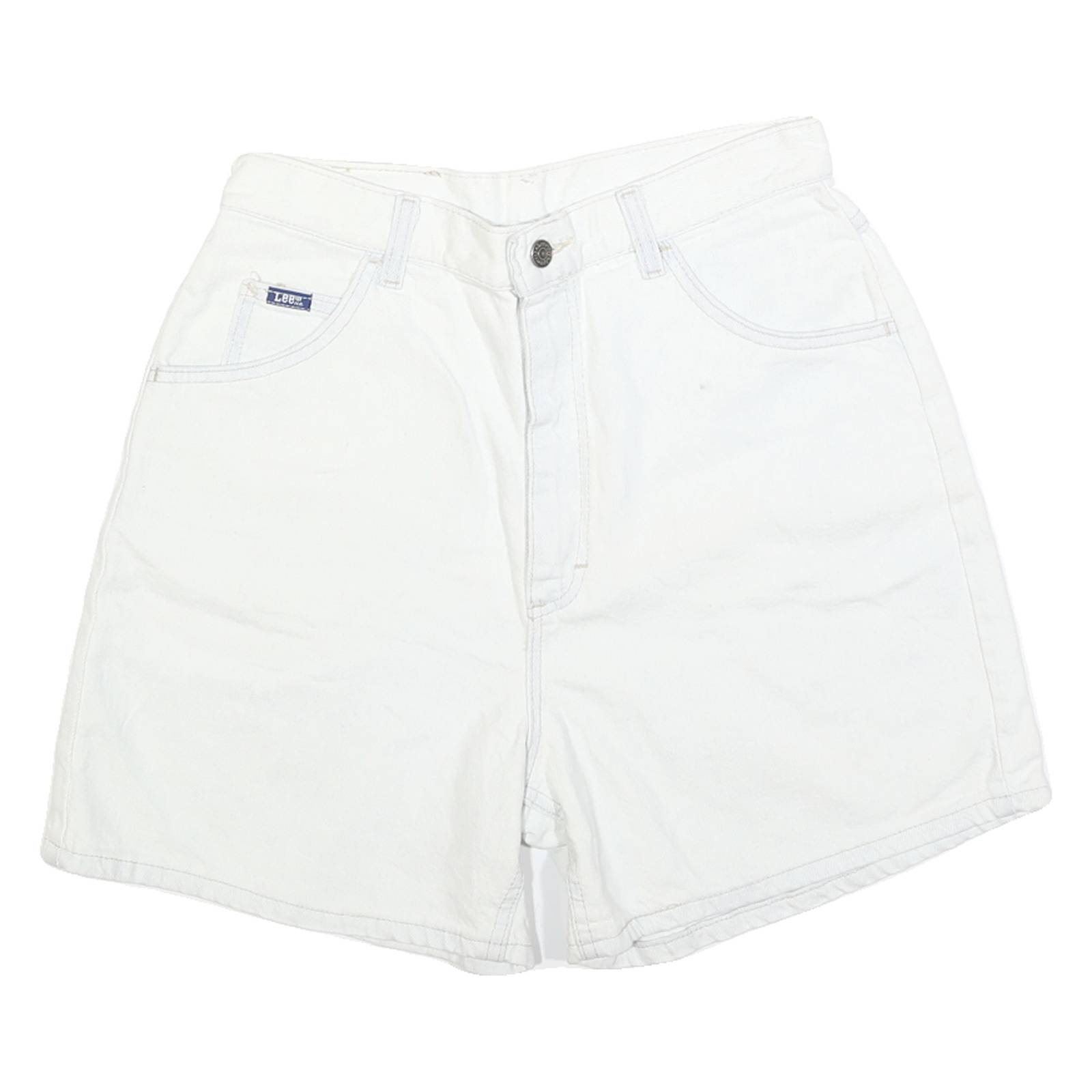 LEE Womens Cotton White Casual Shorts S W28 Classic Fit Denim Style