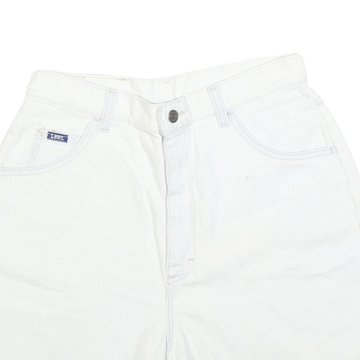 LEE Womens Cotton White Casual Shorts S W28 Classic Fit Denim Style