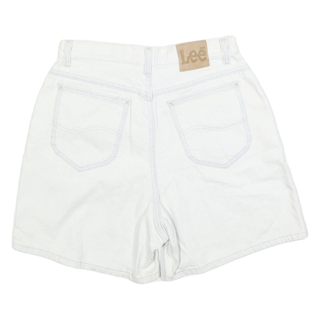 LEE Womens Cotton White Casual Shorts S W28 Classic Fit Denim Style
