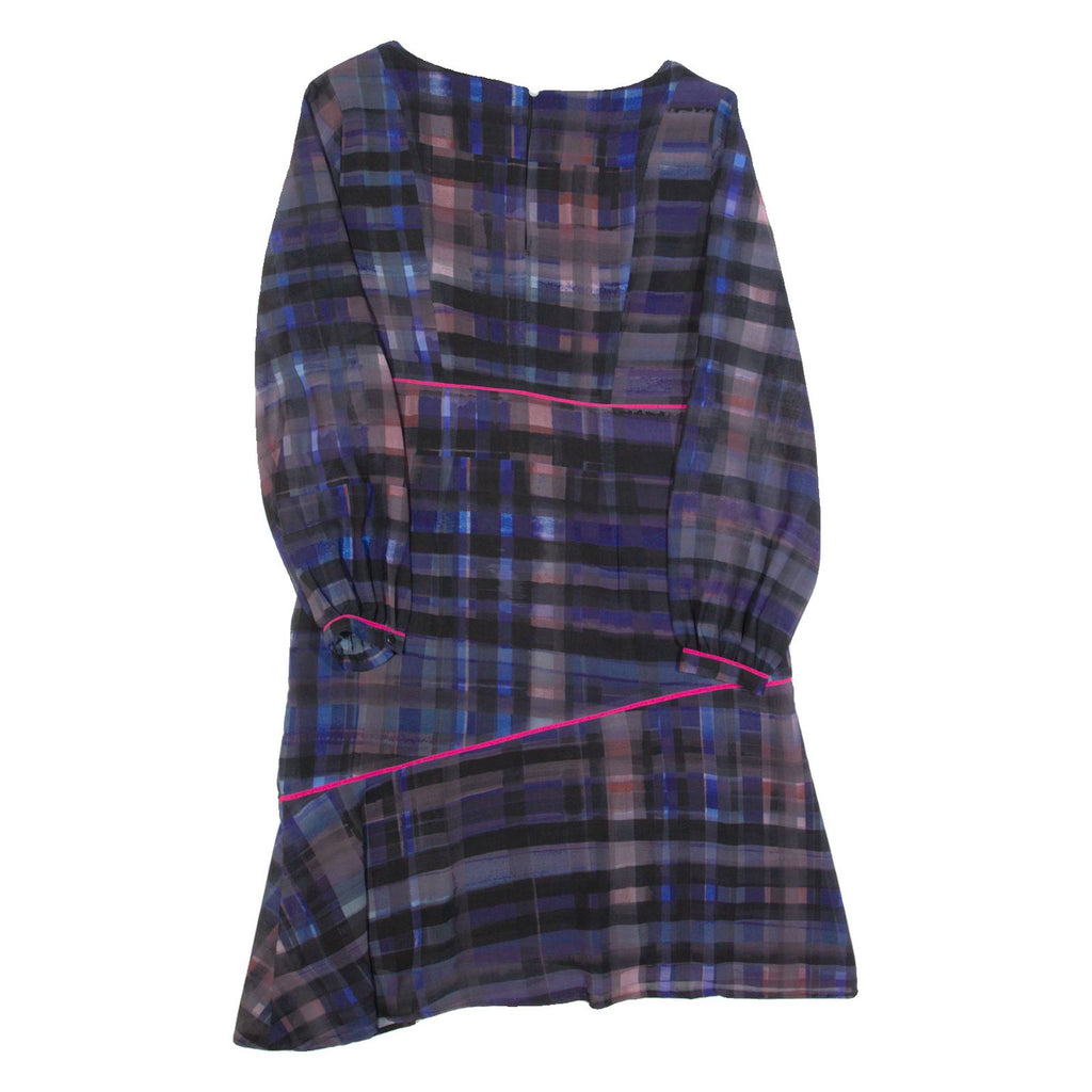MINT VELVET Womens Day Dress Black Check Long Sleeve Knee Length UK 10