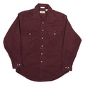 ST JOHNS BAY Mens Maroon Cotton Blend Shirt L Button Pocket Long Sleeve Casual