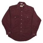 ST JOHNS BAY Mens Maroon Cotton Blend Shirt L Button Pocket Long Sleeve Casual