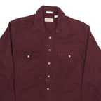 ST JOHNS BAY Mens Maroon Cotton Blend Shirt L Button Pocket Long Sleeve Casual