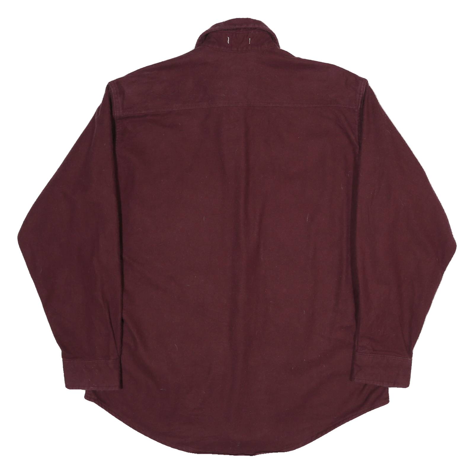 ST JOHNS BAY Mens Maroon Cotton Blend Shirt L Button Pocket Long Sleeve Casual