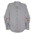 Womens Shirt Grey Houndstooth Long Sleeve M