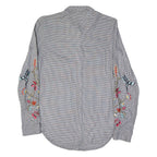 Womens Shirt Grey Houndstooth Long Sleeve M