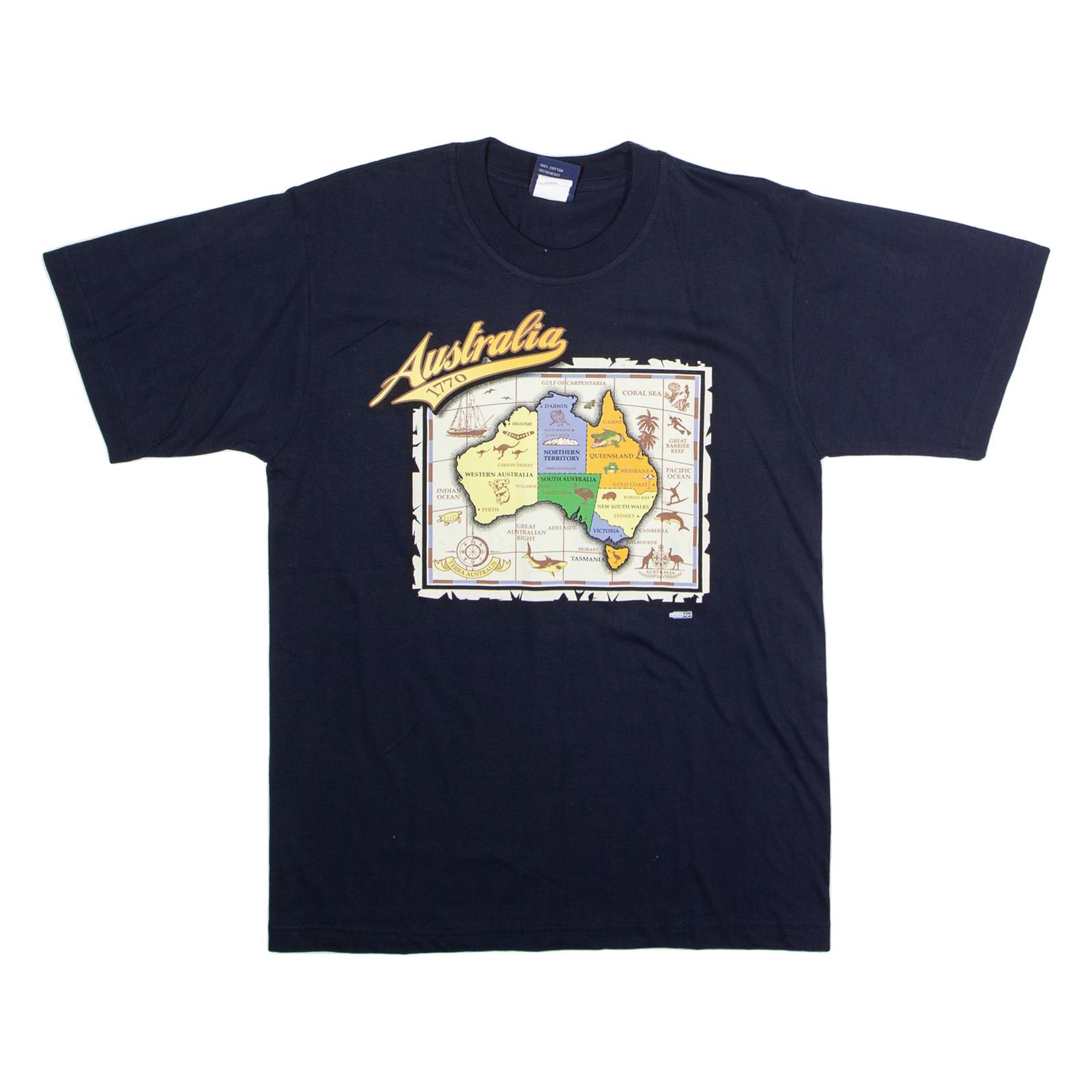 Australia Mens T-Shirt Black Crew Neck M