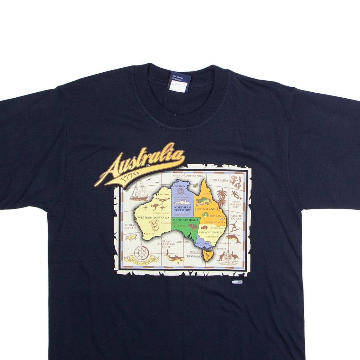 Australia Mens T-Shirt Black Crew Neck M