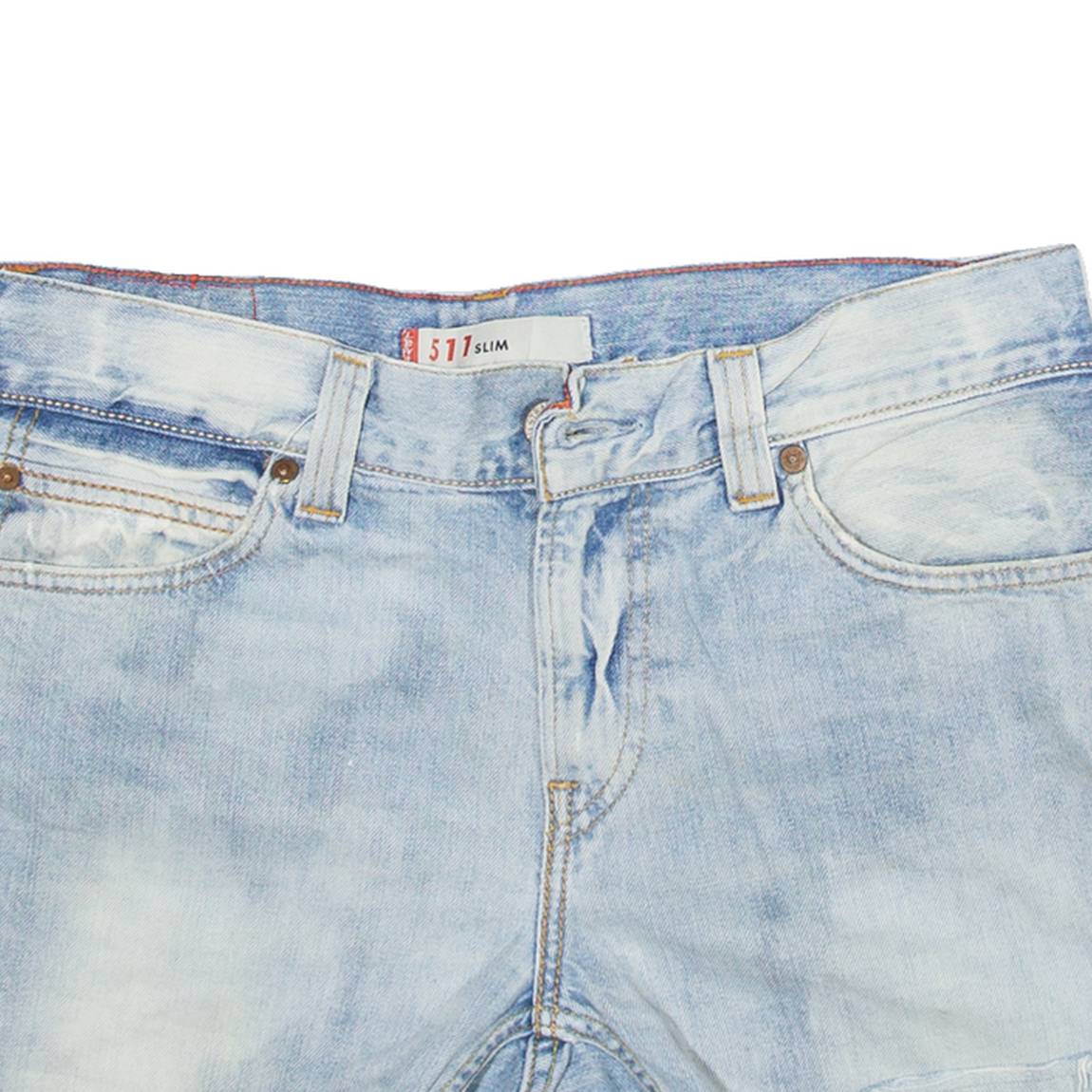 LEVI'S 511 Womens Denim Shorts Blue Slim L W34