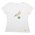 BARBOUR Womens White T-Shirt UK 14 Short Sleeve Scoop Neck Graphic Print Cotton