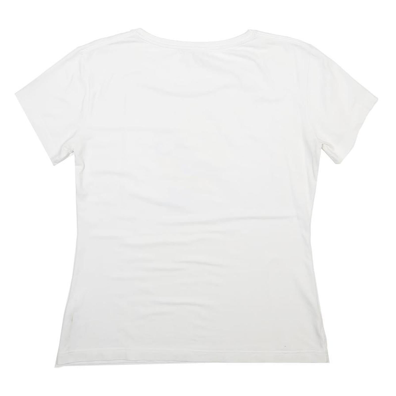 BARBOUR Womens White T-Shirt UK 14 Short Sleeve Scoop Neck Graphic Print Cotton