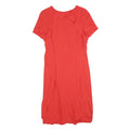 KAREN MILLEN Womens Red Day Jersey Dress Short Sleeve UK 16 Ruffle Detail
