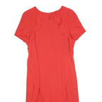 KAREN MILLEN Womens Red Day Jersey Dress Short Sleeve UK 16 Ruffle Detail