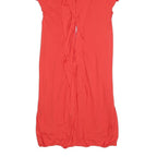 KAREN MILLEN Womens Red Day Jersey Dress Short Sleeve UK 16 Ruffle Detail