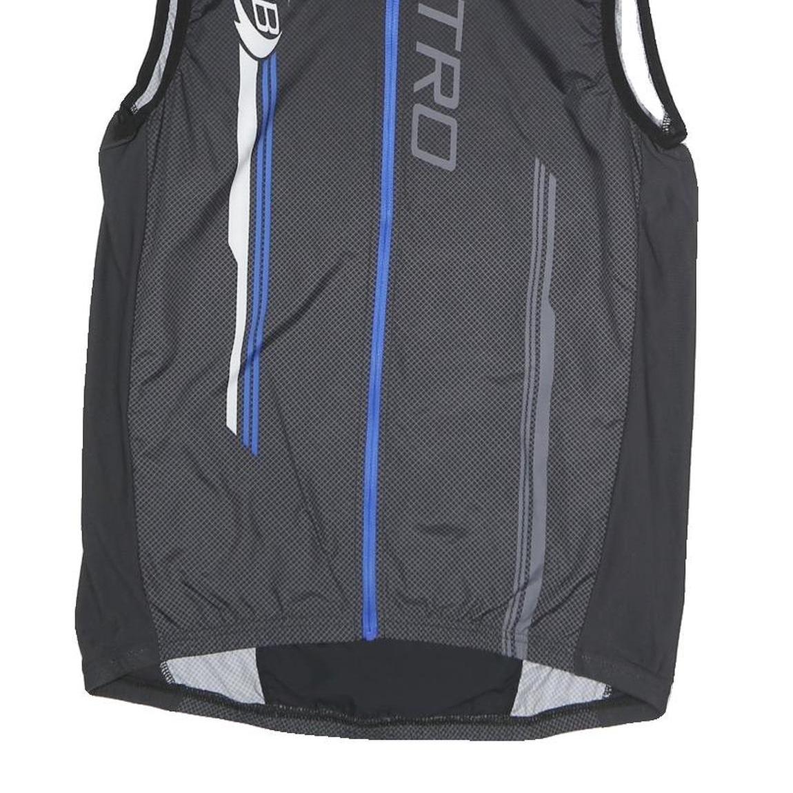 BBS Mens Black & Blue Cycling Sleeveless Round Neck Jersey L Nitro Sports