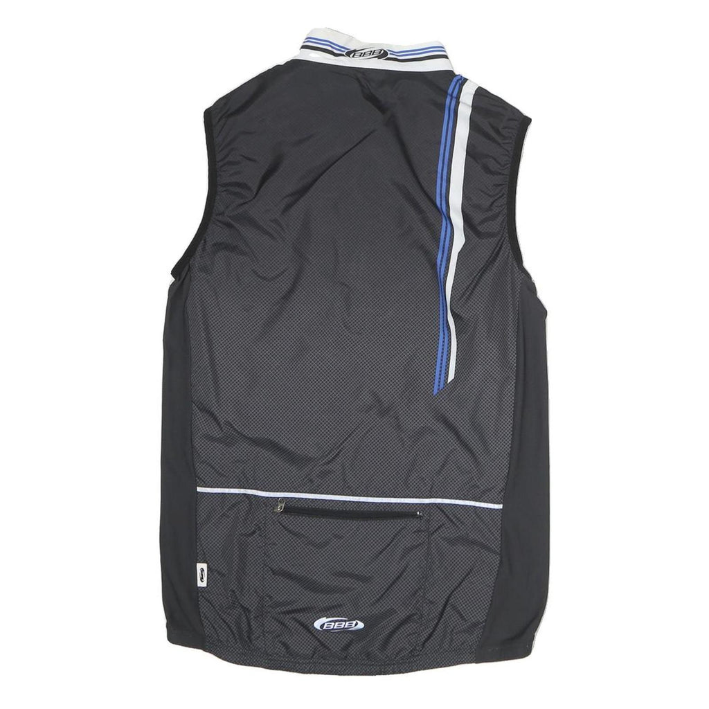 BBS Mens Black & Blue Cycling Sleeveless Round Neck Jersey L Nitro Sports
