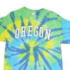 COLORTONE Mens Blue Green & Yellow Tie Dye T-Shirt M Short Sleeve Crew Neck