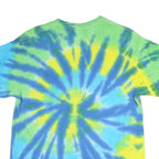 COLORTONE Mens Blue Green & Yellow Tie Dye T-Shirt M Short Sleeve Crew Neck